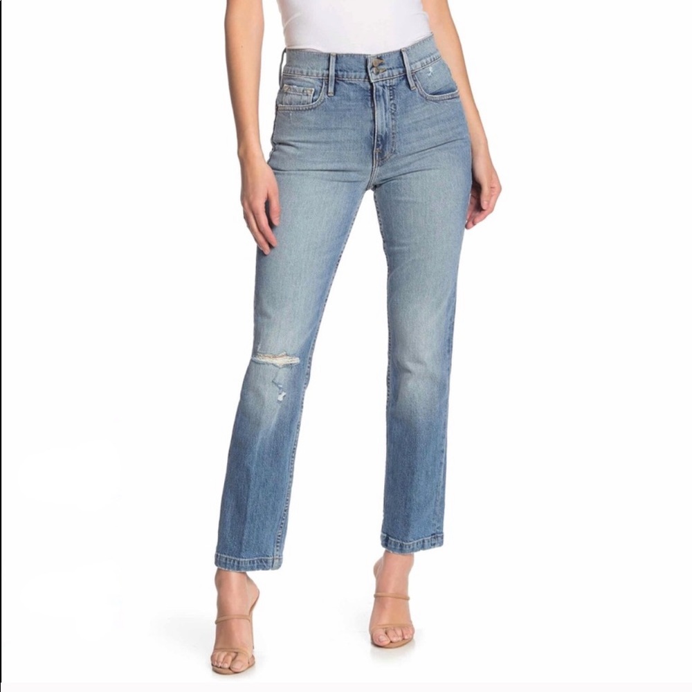 FRAME Heritage Sylvie Distressed Straight Jeans 25